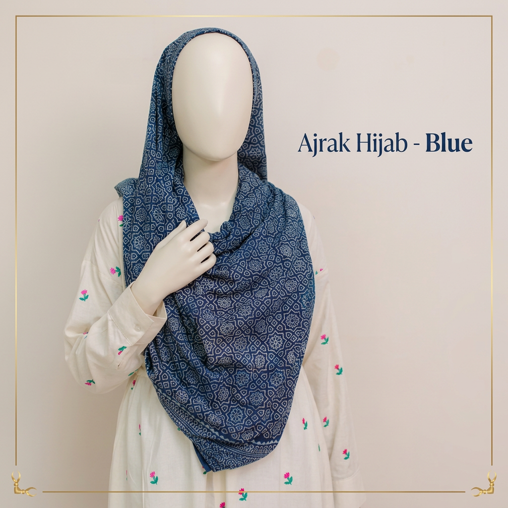 Ajrak Hijab – Blue