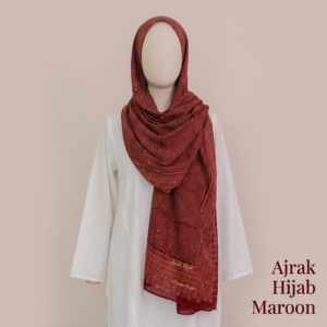Ajrak Hijab – Maroon