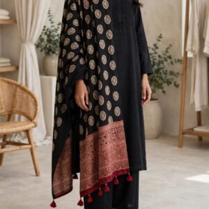 Noor – Ajrak Shawl with Tassels