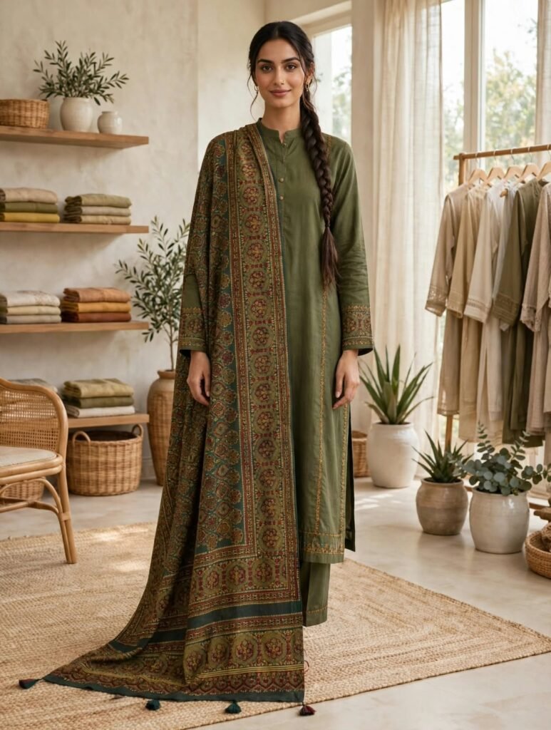 Mehr – Ajrak Shawl with Tassels