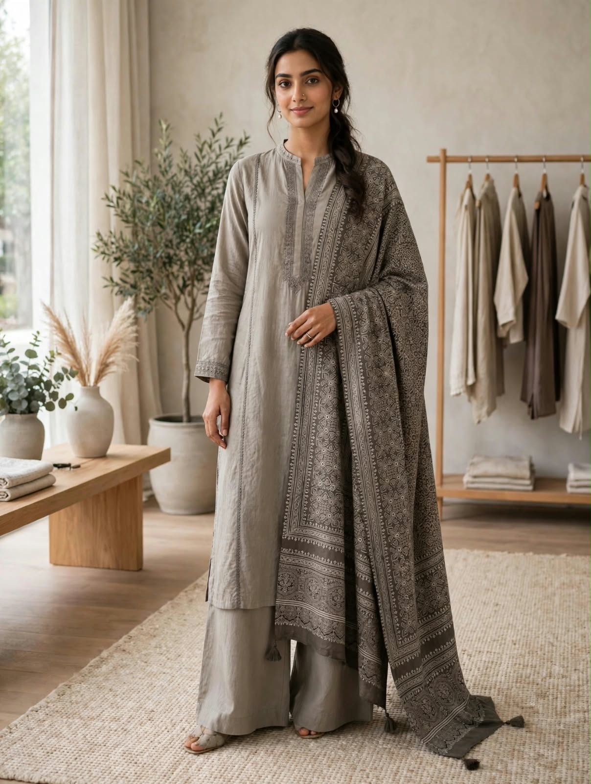 Zeenat – Ajrak Shawl with Tassels